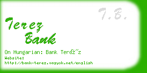 terez bank business card